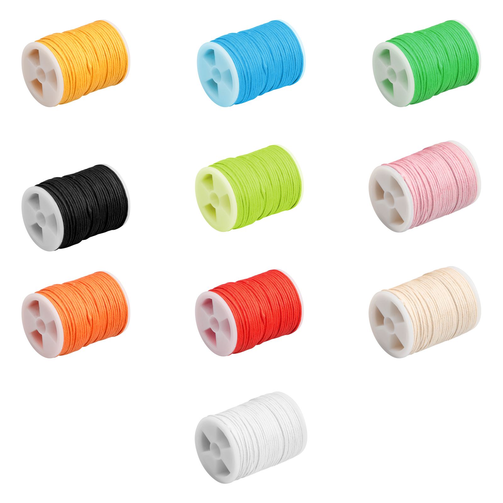 15 Rolls 1mmx393.7 Inch Waxed Cord Round Wax Thread Cord Colourful Wax Yarn  Bead Cord Cable For DIY Craft Necklace