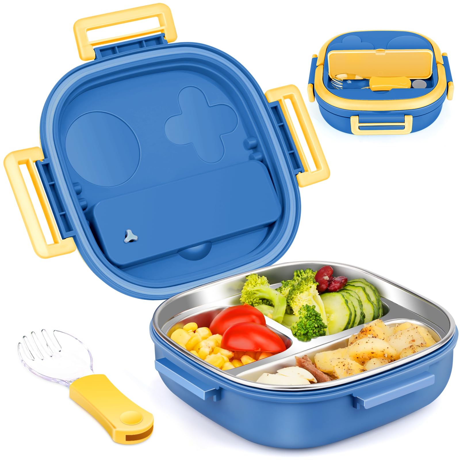 1pc 316 Stainless Steel 5-compartment Lunch Box For School Students And  Adults, 1500ml
