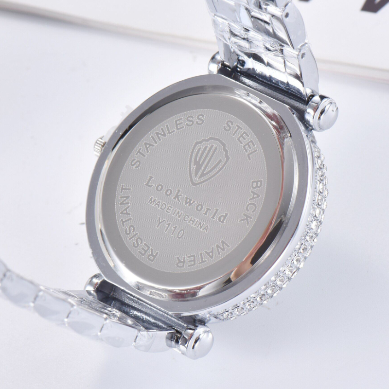 Stainless Steel Rotating Dial Lookworld Fashion Rhinestone - Temu