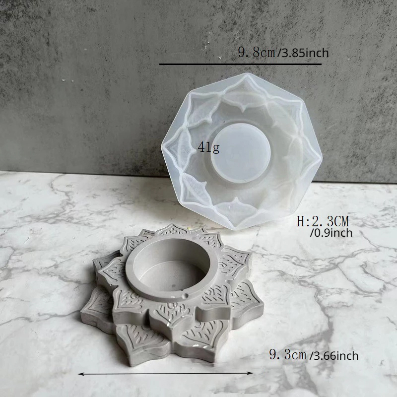 Concrete Candle Jar Mould Round Lotus Candle Holder Cement - Temu United