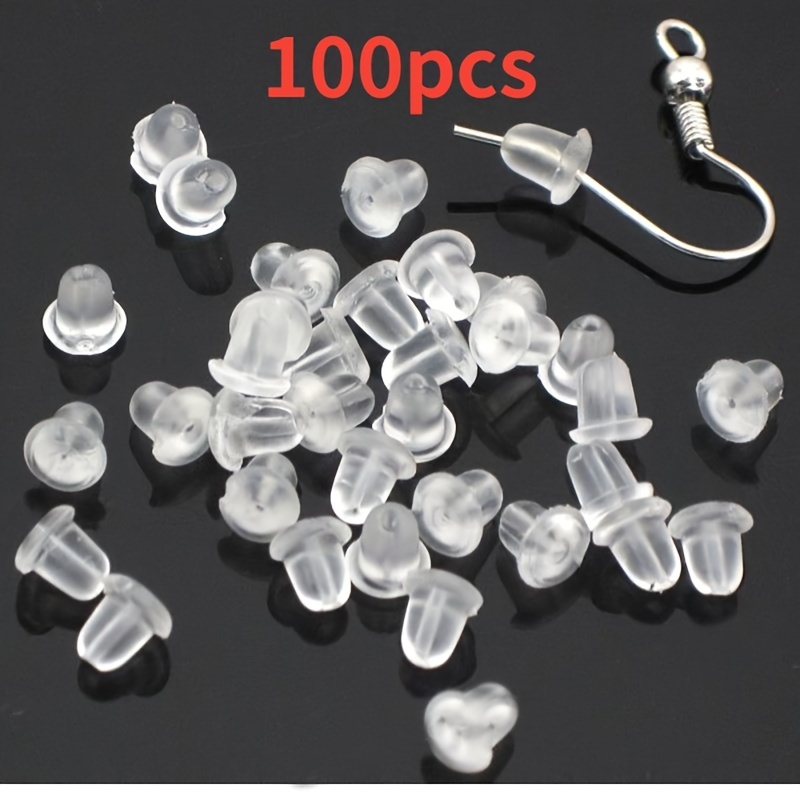 200pcs/lot Soft Silicone Rubber Earring Back Stoppers For Stud