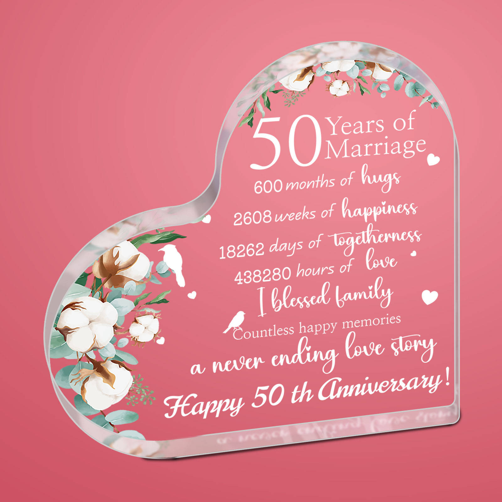 Wedding Anniversary Romantic Gift for Her, Crystal Happy Anniversary for  Wife