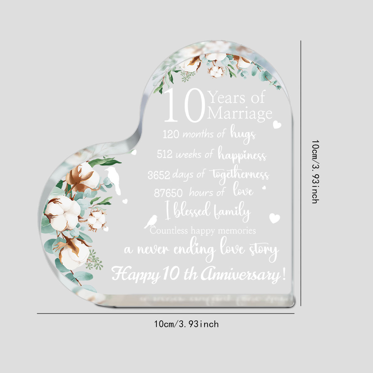  10 Year 10th Tenth Wedding Anniversary Crystal