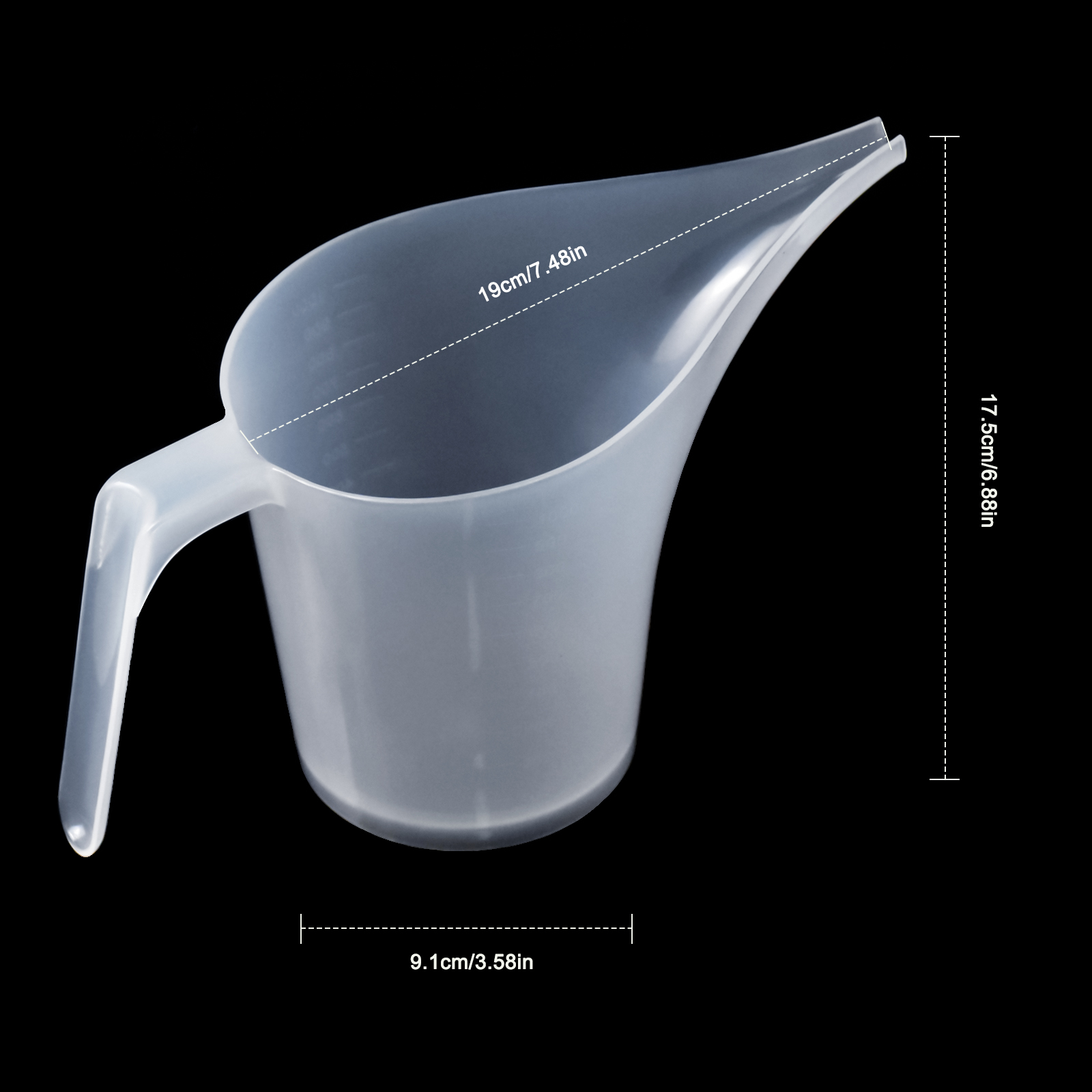  Jarra medidora 300Ml de plástico líquido leche medidora jarra  verter caño herramientas de medición con asas transparente : Hogar y Cocina