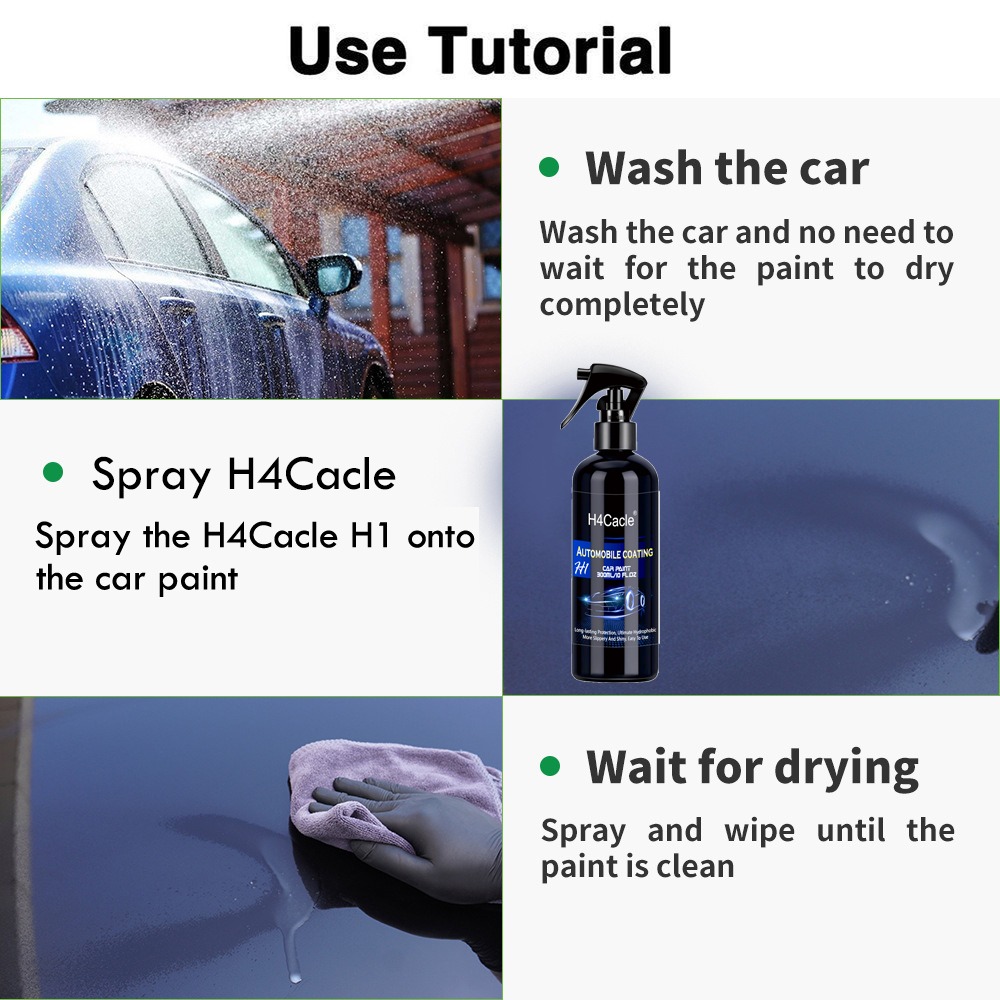 Coating Agent Spray Ceramic Quick Coating Spray High Gloss Shine Waterproof  Nano Liquid Glass Paint Hydrophobic