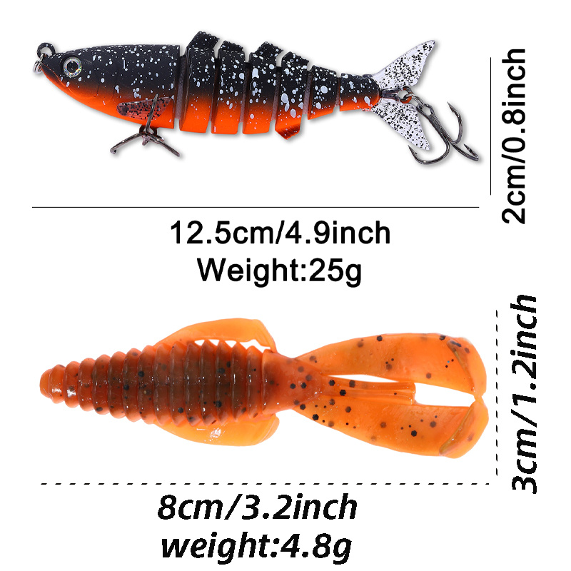 Lure Bait Bionic Soft Worm Bait Multi section Hard Bait - Temu