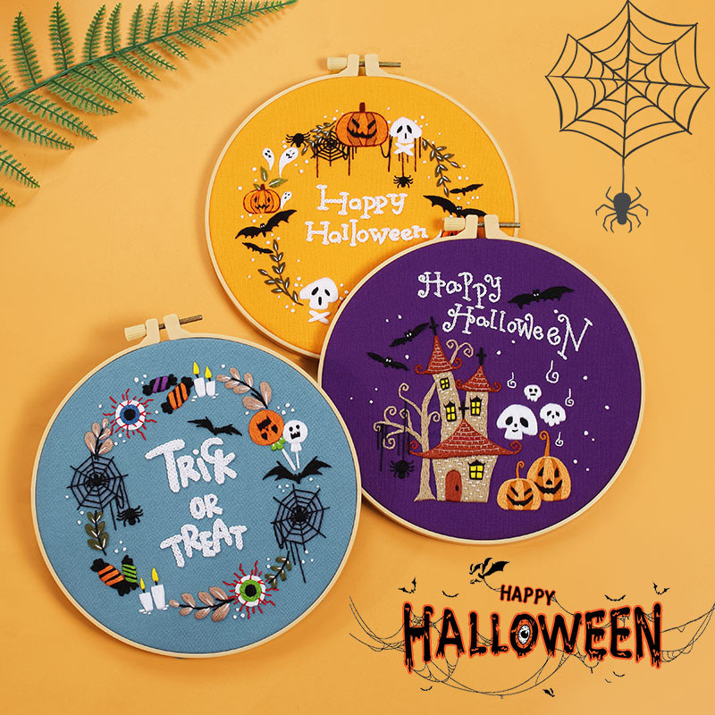 3d Halloween Pattern Embroidery Kit Beginner Embroidery Kits - Temu