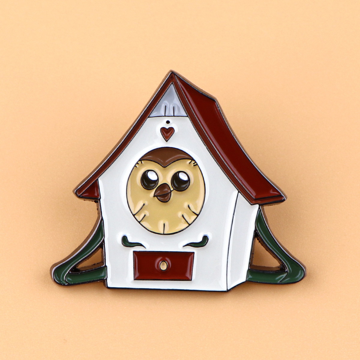 1pc Cute House Enamel Pin, Clothes Backpack Lapel Badge, Fashion Jewelry Accessories For Men