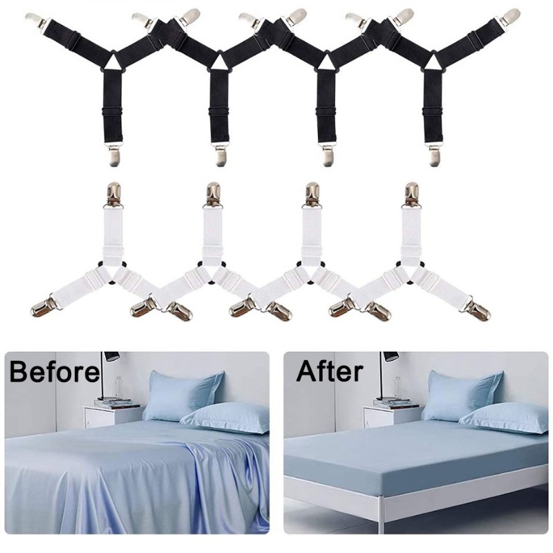 Adjustable Bed Sheet Holder Suspenders Mattress Cover Straps Bed
