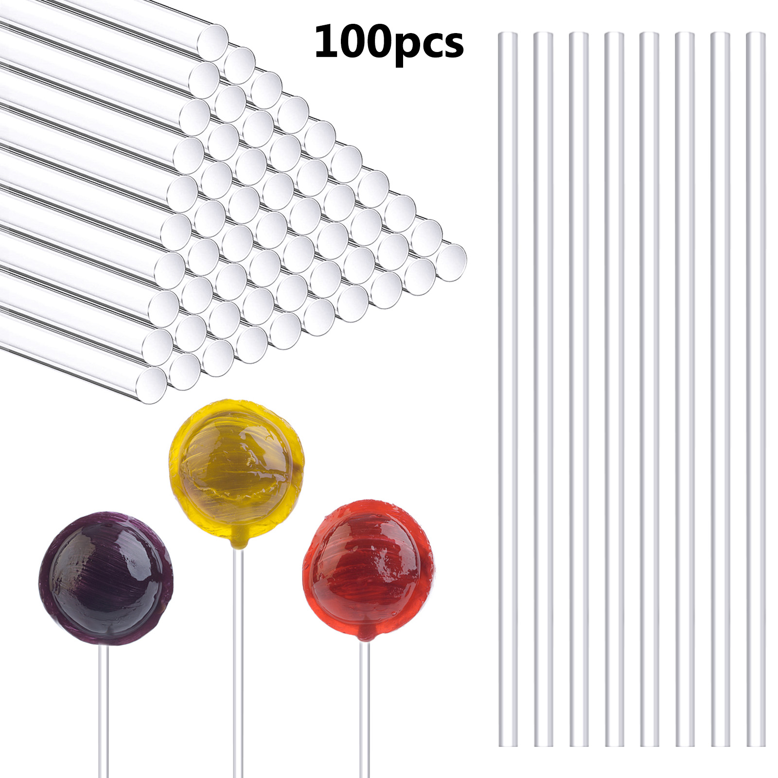 Acrylic Clear Rods PMMA Plastic Sticks Business Hotel Home Decorative Cake  Lollipop Stick Candy Bar Diameter 3/4/5/6/7/8/10/12mm