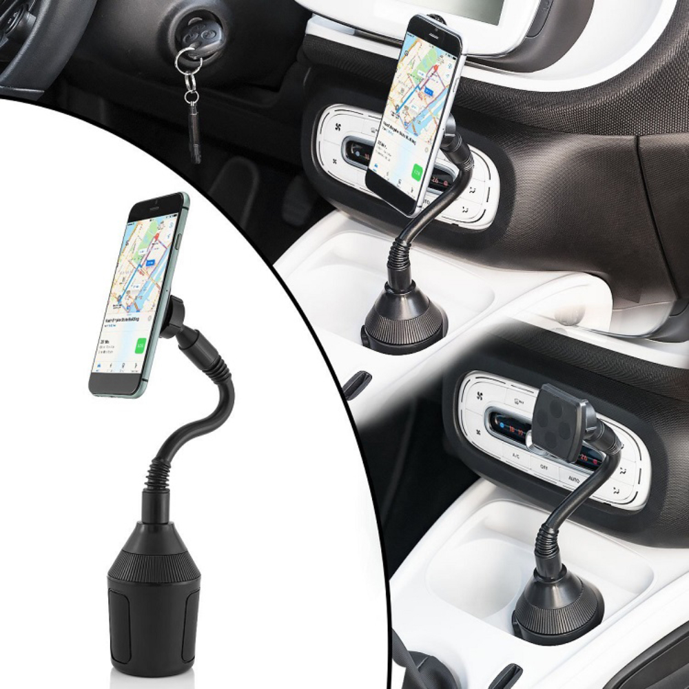Support de téléphone portable de navigation centrale de voiture Porte- gobelet d'eau rotatif à 360