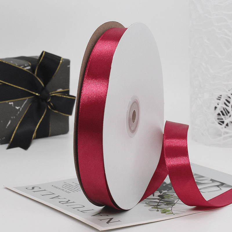 5/8 Inch 25 Yard Satin Ribbon Grosgrain Thin Solid Silk Wedding Bouquet  Ribbon for Gift Wrapping White