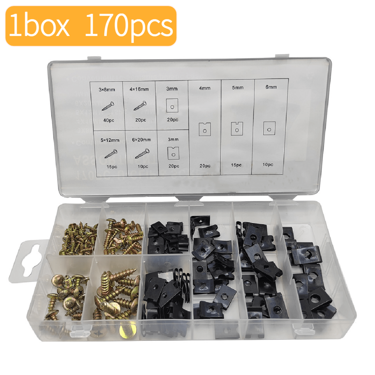 U clip And Screw Assortment Kit 9 Sizes For Auto Car Clips - Temu