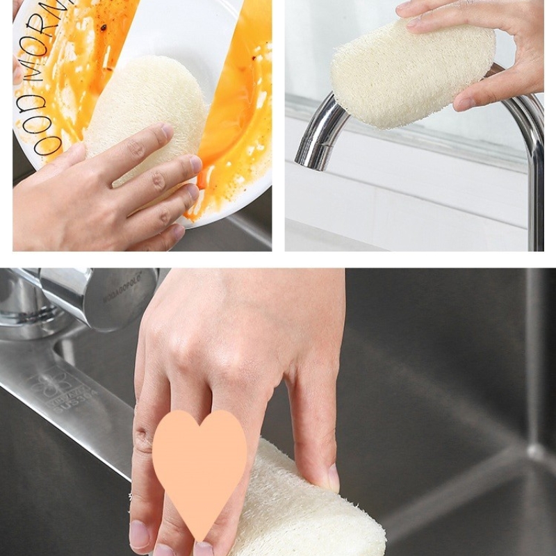 Bamboo Dishcloths With Loofah Dish Brush