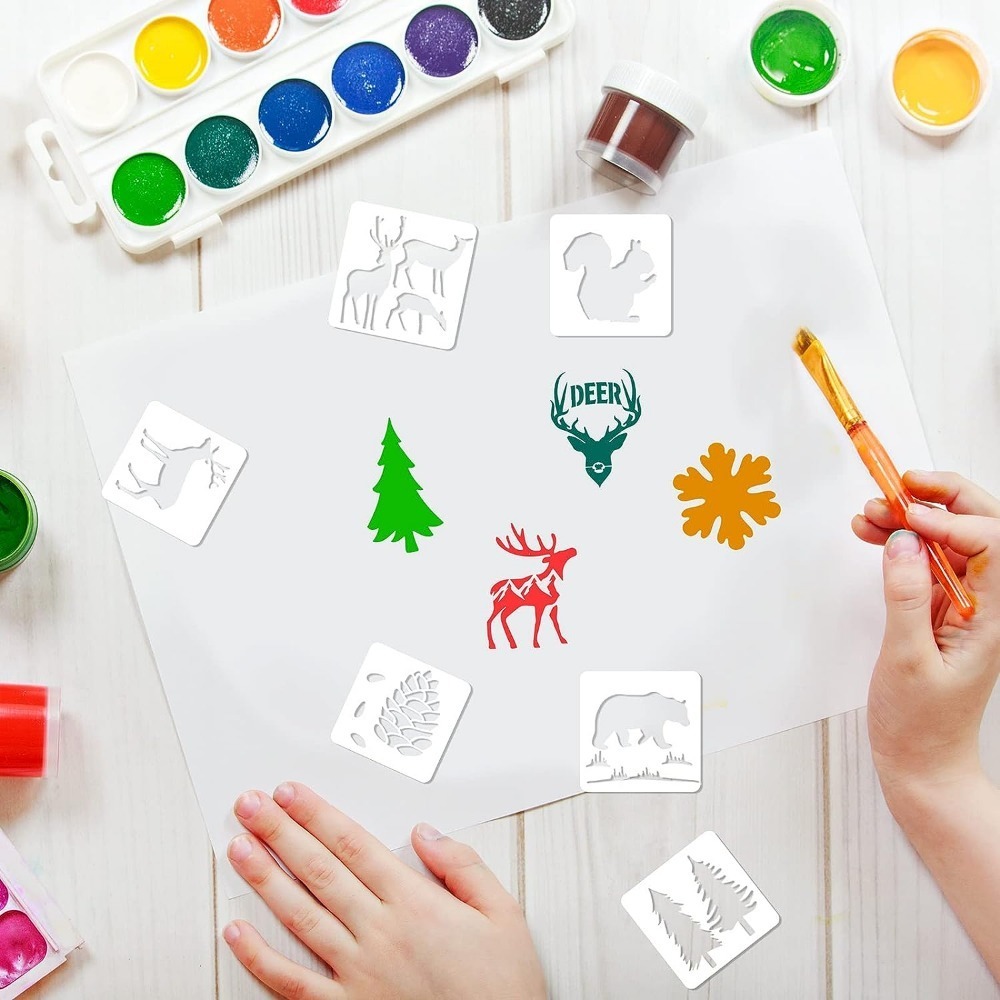 Winter Forest Stencil Template For Painting Reusable Drawing - Temu