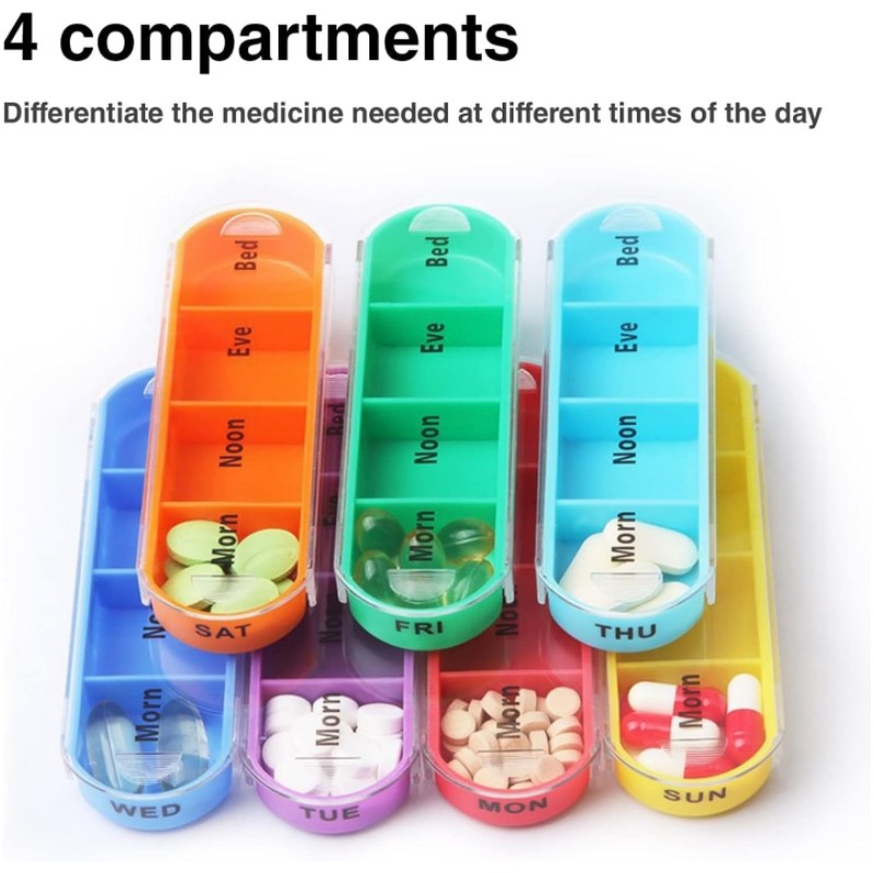 Travel Pill Box Organizzatore Settimanale Pillole 1 Giorno 4 - Temu Italy