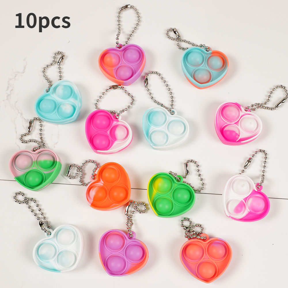 Heart Keychain Heart Fidget Toy Heart Keychains Bulk Mini - Temu