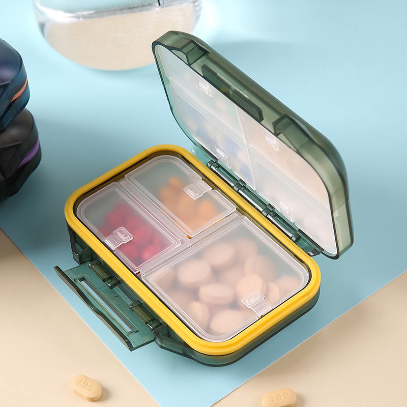 Portable Small Pill Case Travel Medicine Compartment Box Sealed Storage Box  7 Days Sub-Packing Mini Compartment Sealed Box