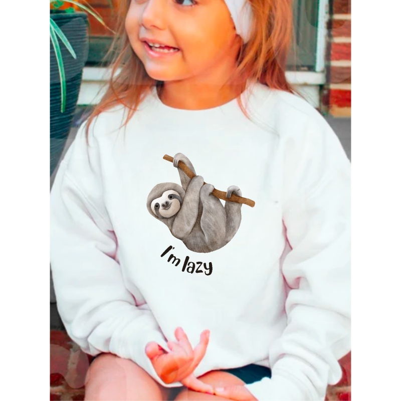 Girls 4-20 33 Degrees Long Sleeve Crewneck Sloths on Presents