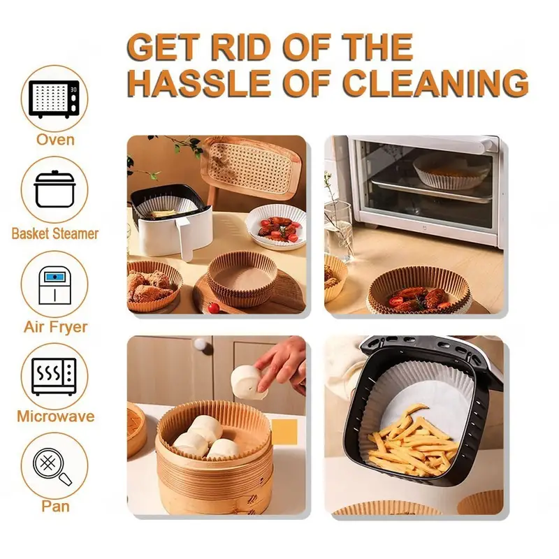 Air Fryer Disposable Paper Liner Non-Stick Mat Pastry Tools Kitchen Oven  Baking Paper Oil Proof Absorber