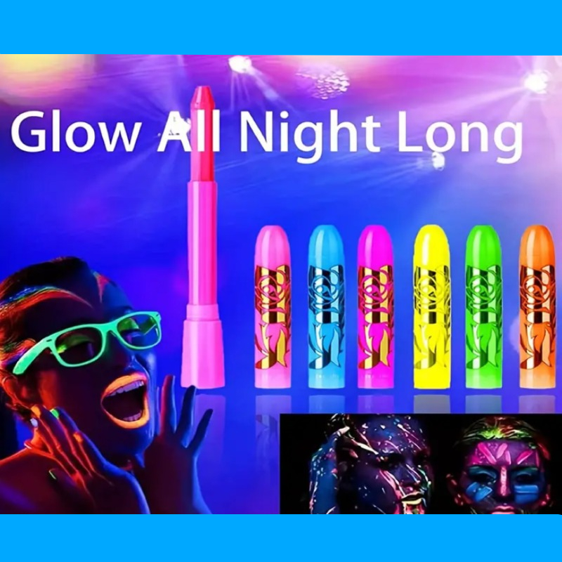 12 Colors Glow In The Dark Under Black Light Face & Body Paint, UV Black  Light Glow Body Paint Makeup Fluorescent Neon Face Painting Crayons Kit for  Halloween Costume Holiday Birthday Masquerades