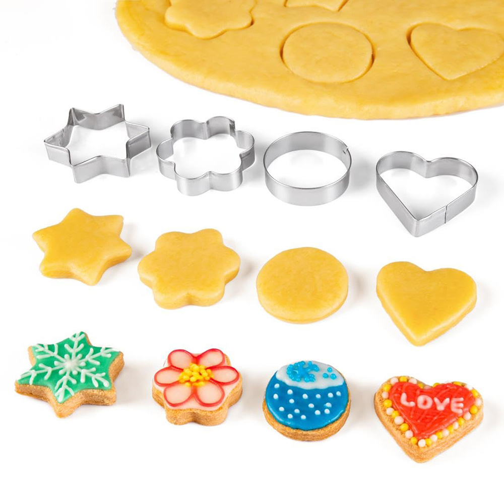 Cookie Cutters Shapes Baking Set Flower Round Heart Star - Temu