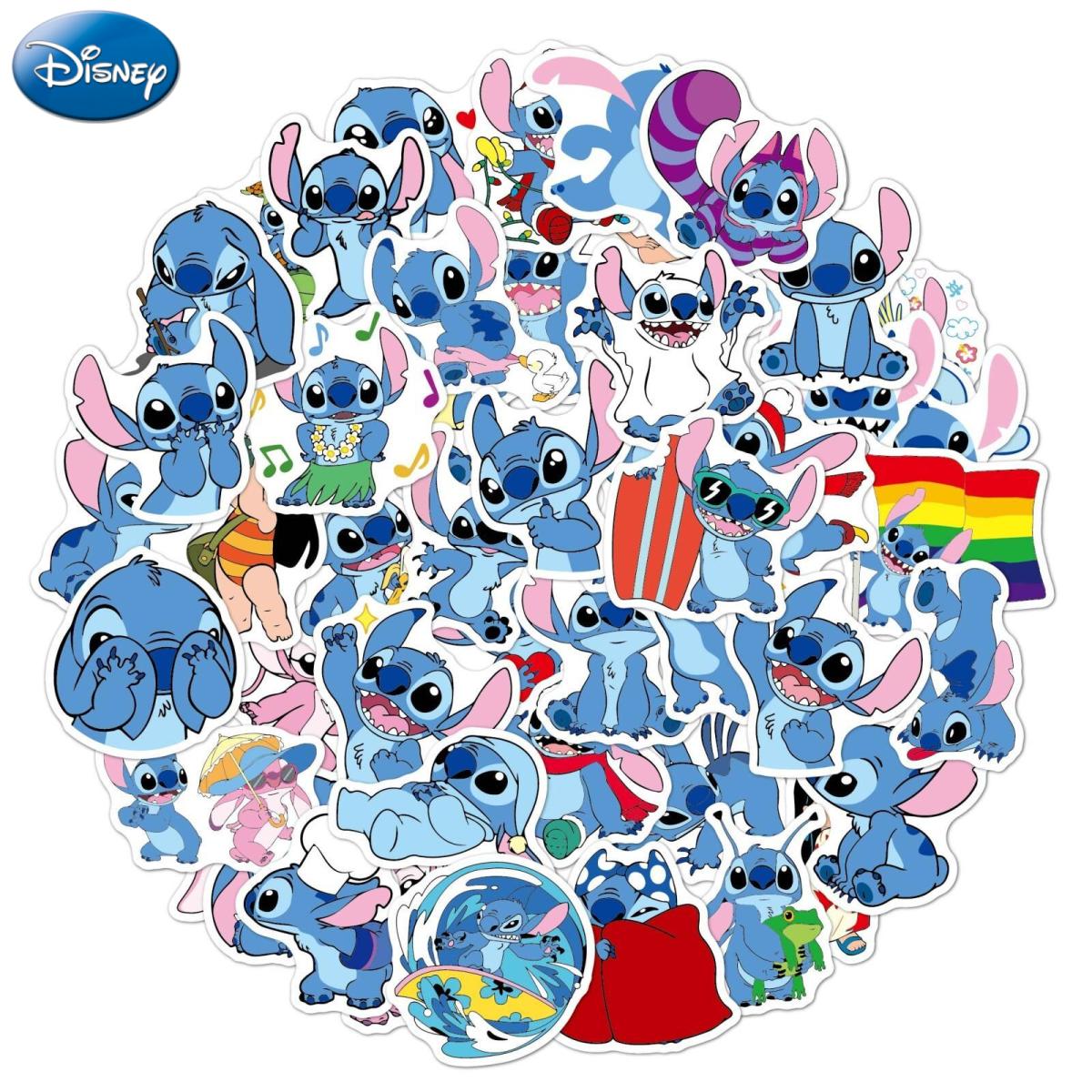 50/100pcs Disney Lilo&Stitch Stickers for Water Bottles Birthday