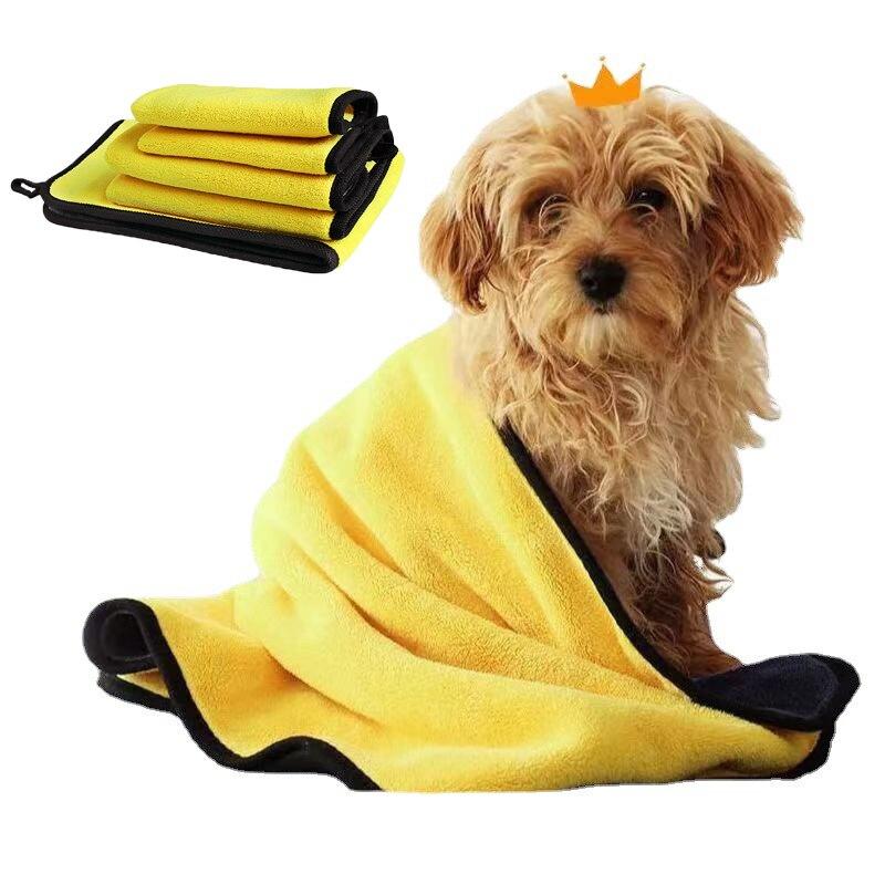 Mixweer 4 toallas de microfibra para perro, toalla de secado rápido con  bolsillos para las manos, toalla grande absorbente para mascotas para secar
