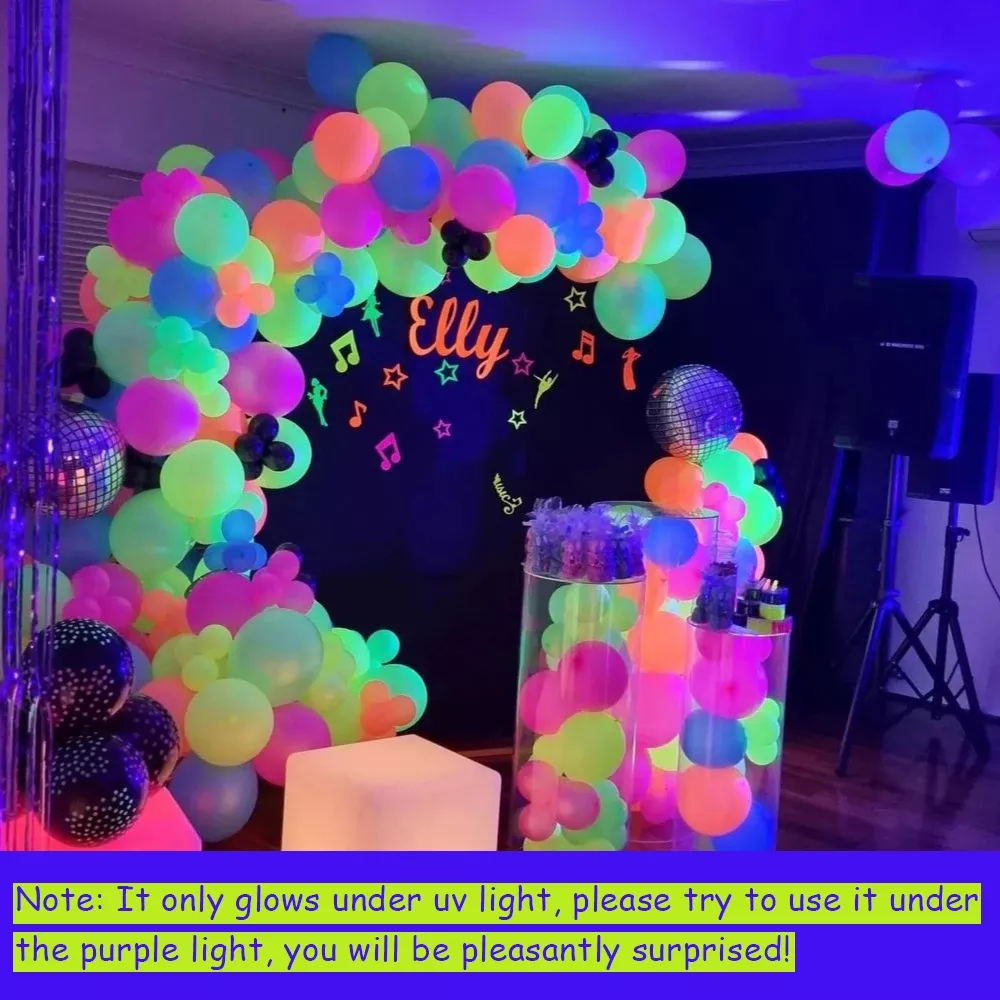 Great Choice Products 32 Sheets Neon Papers Glow Party Decorations,Neon  Paper Garland Circle Dots,Uv