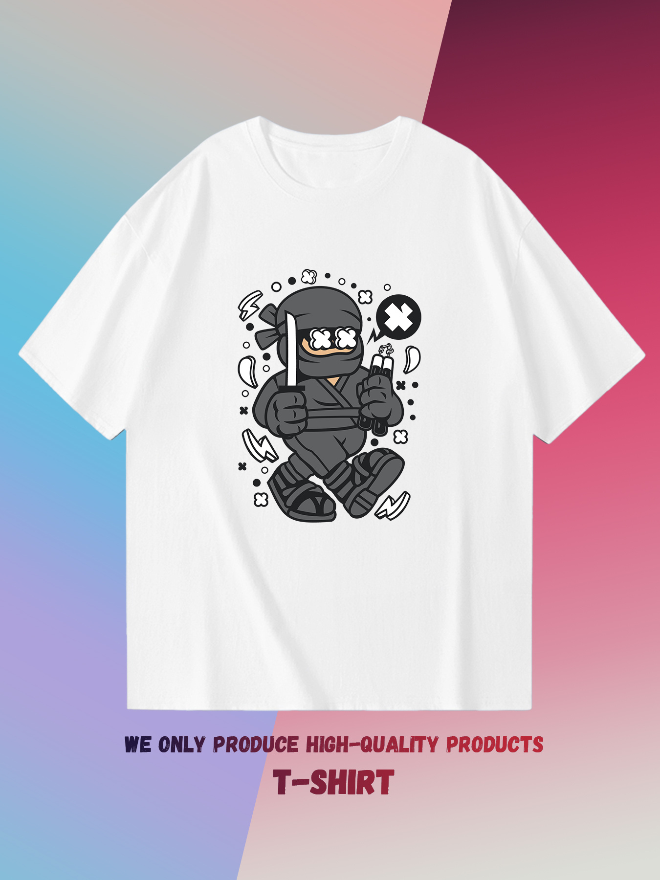 Stylish Ninja Pattern Print Men's Comfy Sport T-shirt, Graphic Tee Men's  Summer Outdoor Clothes, Men's Clothing, Tops For Men, Gift For Men - Temu