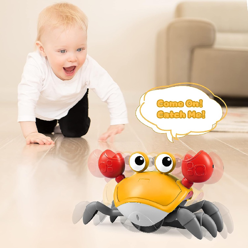 Sensing Crawling Crab Tummy Time Baby Toys Kids Interactive Walking  Electronic Musical Walking Crawling Sensing Crab Toys