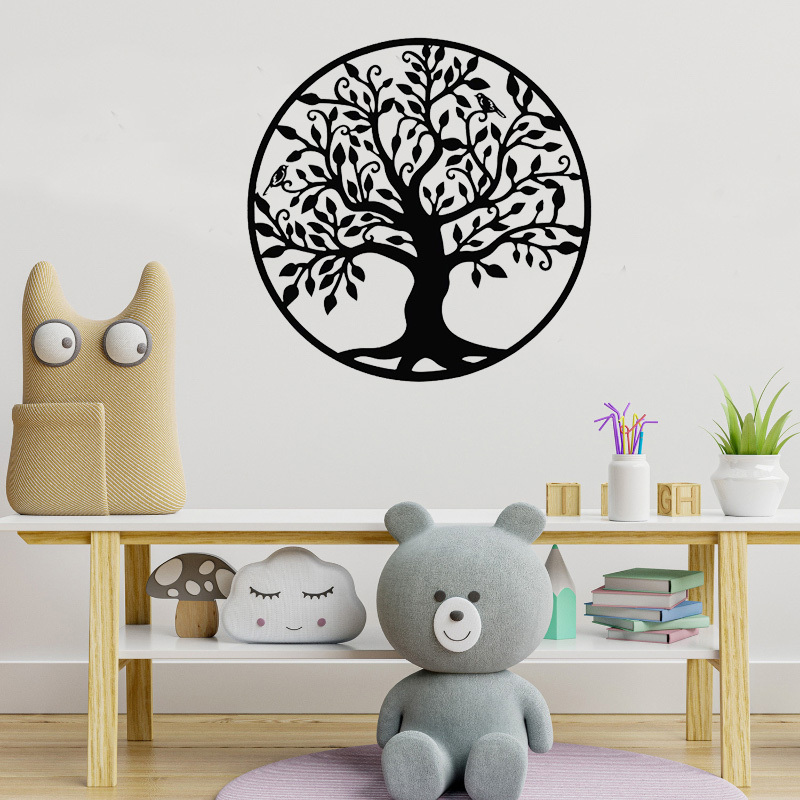 Tree-of-life Wall Art Large Round Silhouette Art Wall Plaque For Living  Room BathroomA