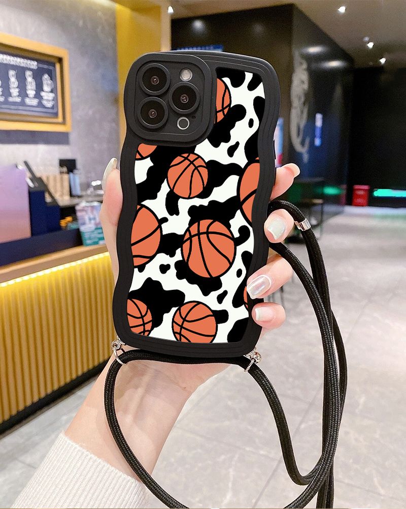 Phone Case With Lanyard Cartoon Basketball Graphic For Iphone 11 14 13 12  Pro Max Xr Xs X 7 8 6 Plus Mini 2022 Se Clb Gift Luxury Anti-slip  Anti-fingerprint Fall Car Shockproof Protetcive Phone Cases - Temu