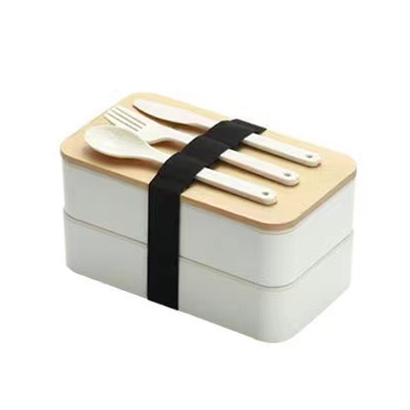 Bamboo Bento Lunch Box - white