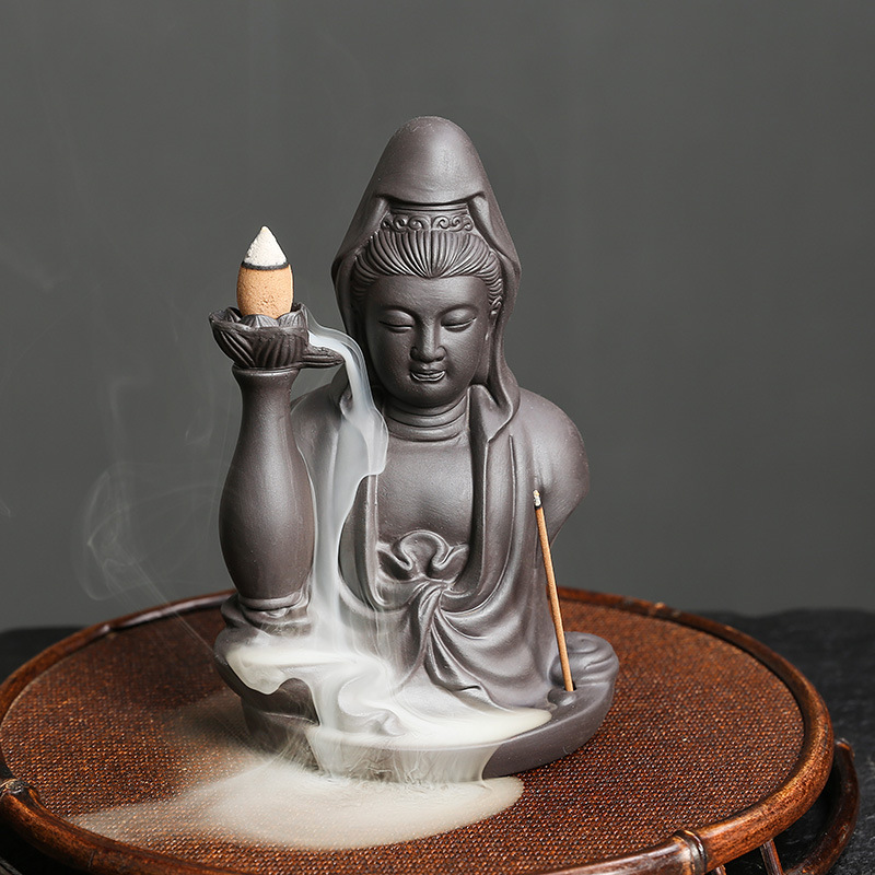 Objet décoratif Ceramic Purple Sand Zen Buddha Hand Sandalwood Backflow  Incense Burner Decor XSL90502630B_kit5205 - Cdiscount Maison