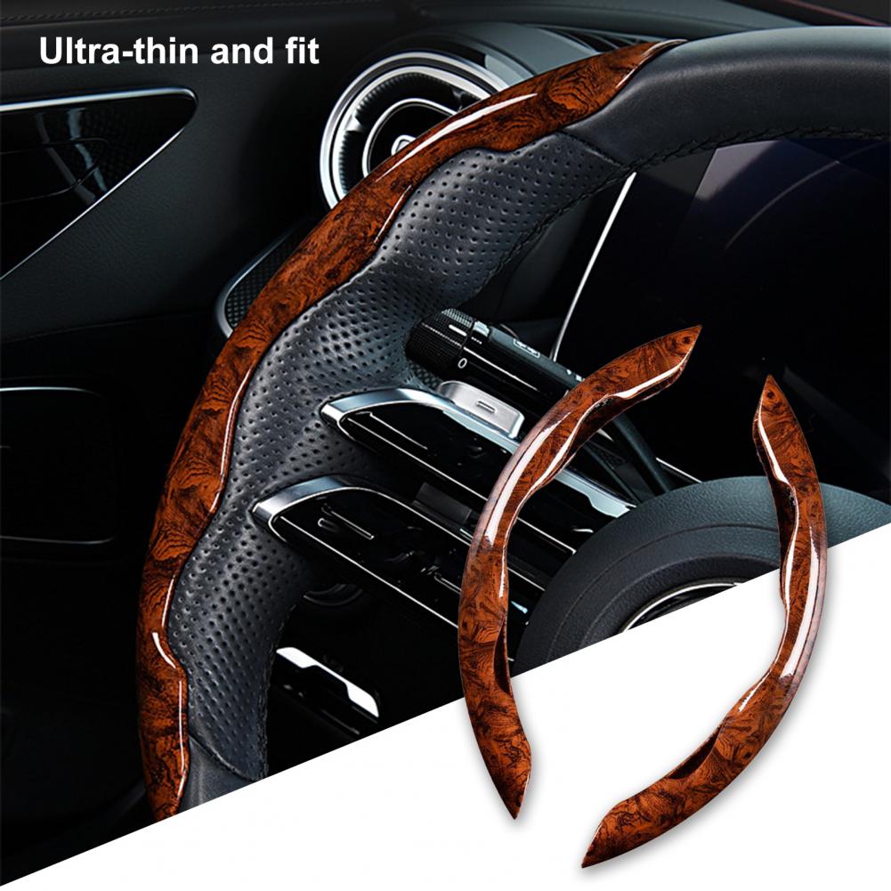 

Car Steering Wheel Cover Peach Wood Grain Segmented Universal Auto Steering Wheel Protector Car Interior Accessories
