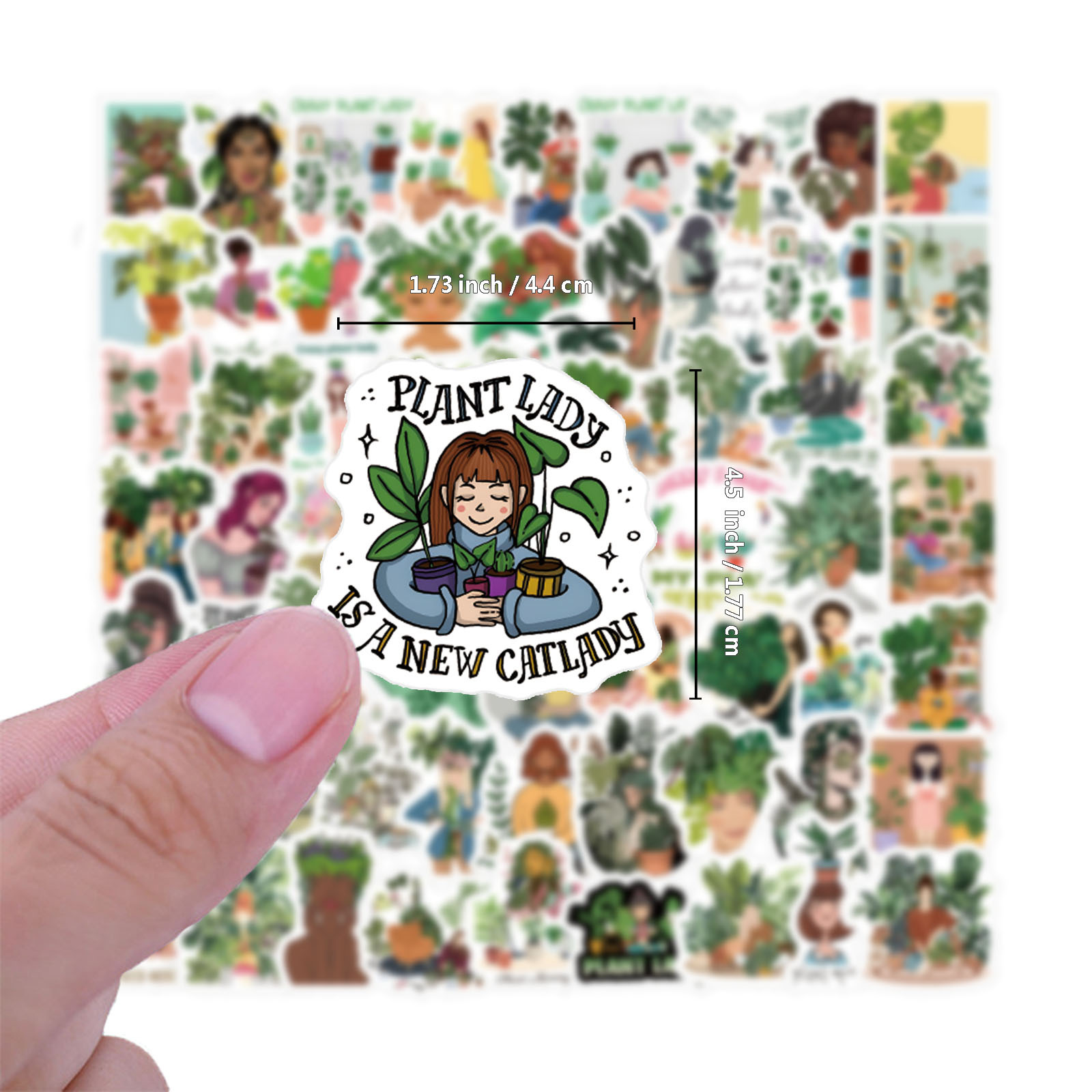 70 Plant Potted Girl Love Aesthetics Stickers Pack