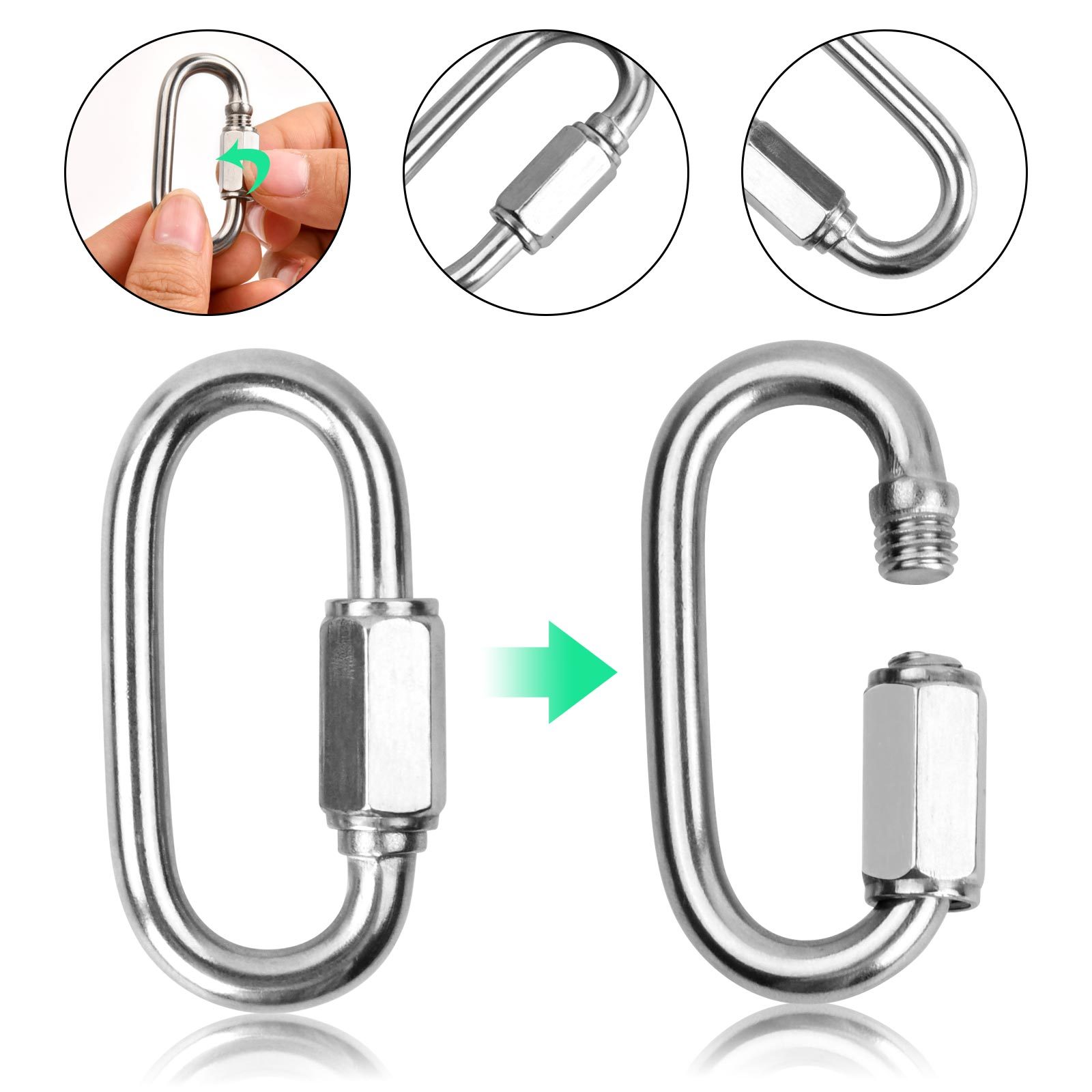 2pcs Silver Stainless Steel Clothes Hanger Connector Chain