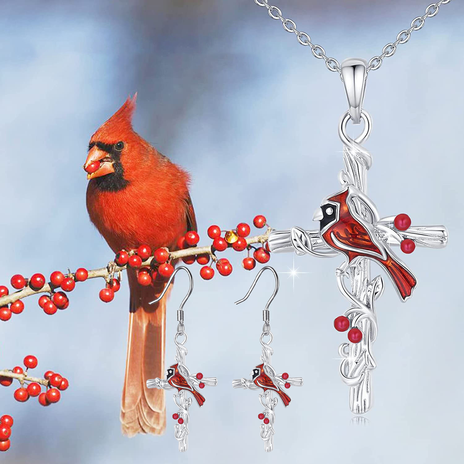 Cardinal bird clearance earrings