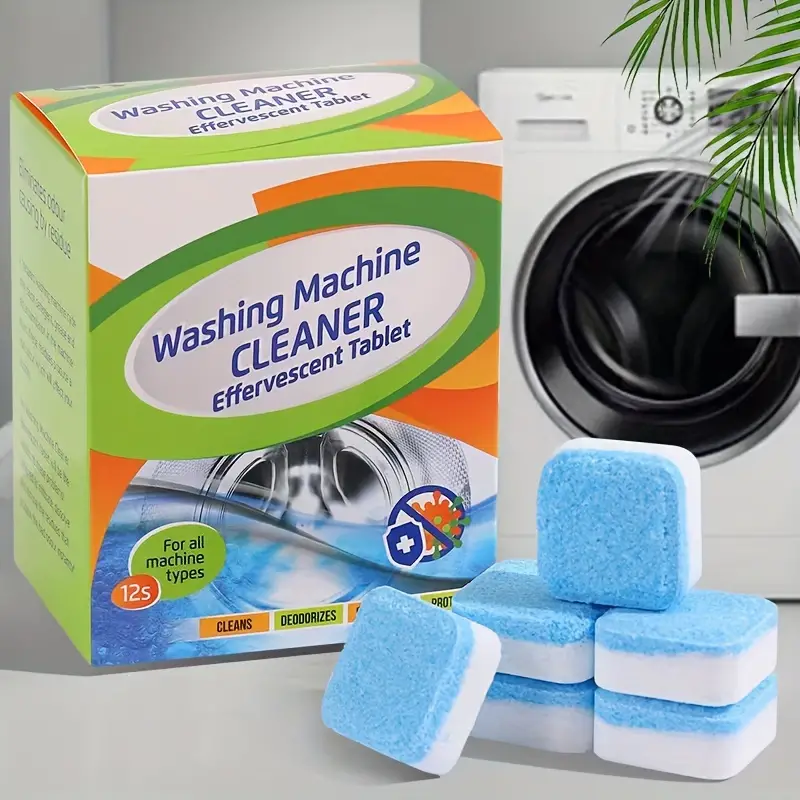 12 piezas caja de efervescentes de triple descontaminación ¡Limpie profundamente su lavadora con tabletas de limpieza! 1
