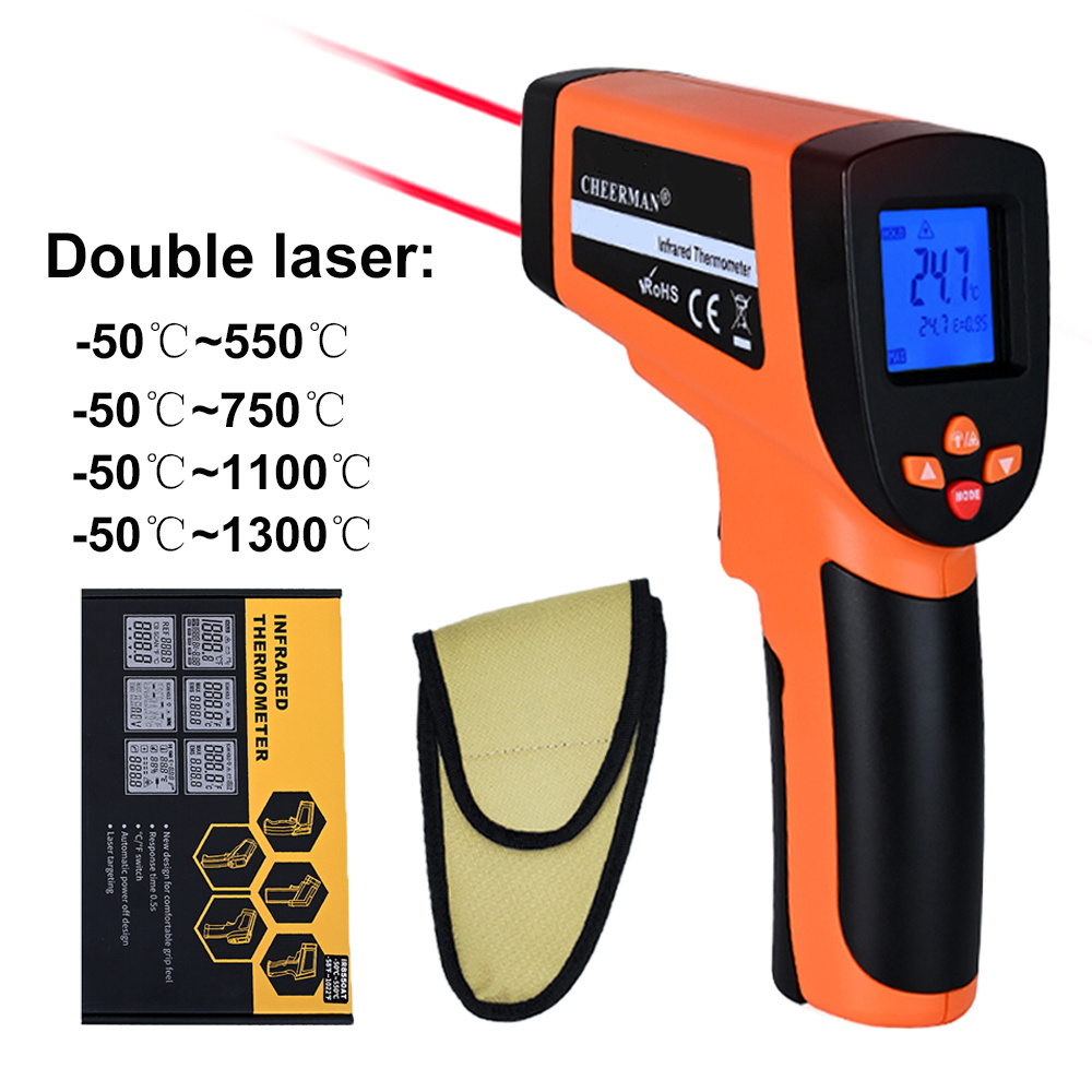 Infrared Temperature Gun Pyrometer 50:1 Industrial Laser