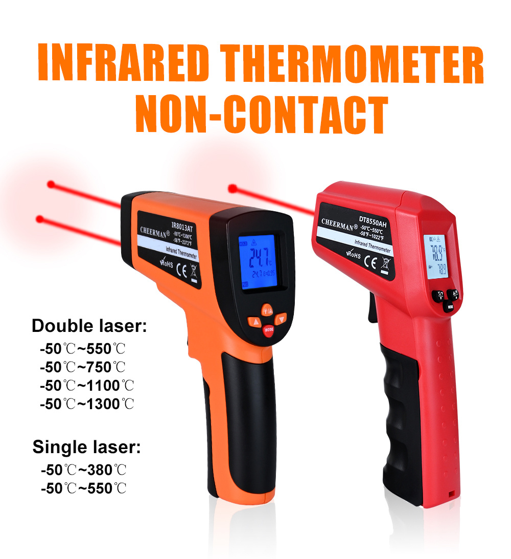Hot Selling Pyrometer Lcd Digital Temperature Gun Food Temperature Testing  Digital Thermometer For Industry