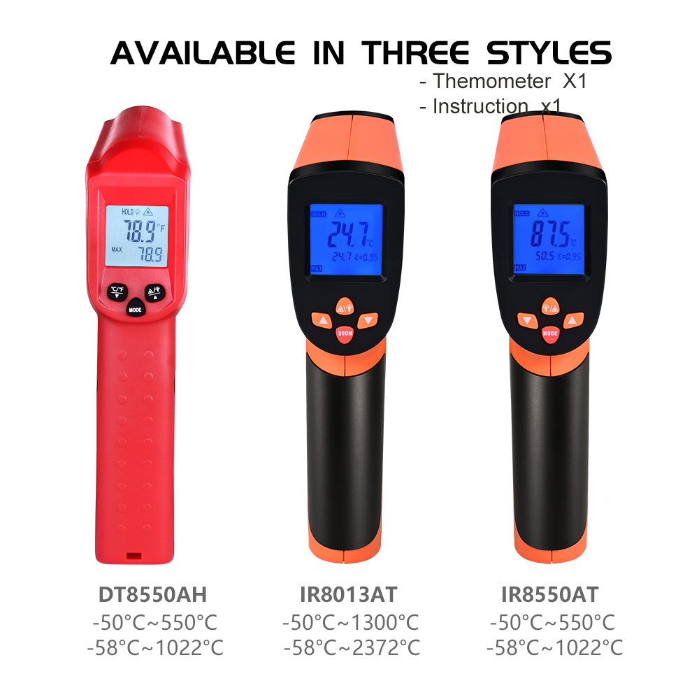 3 Styles Laser Temperature Gun Infrared Digital Temperature