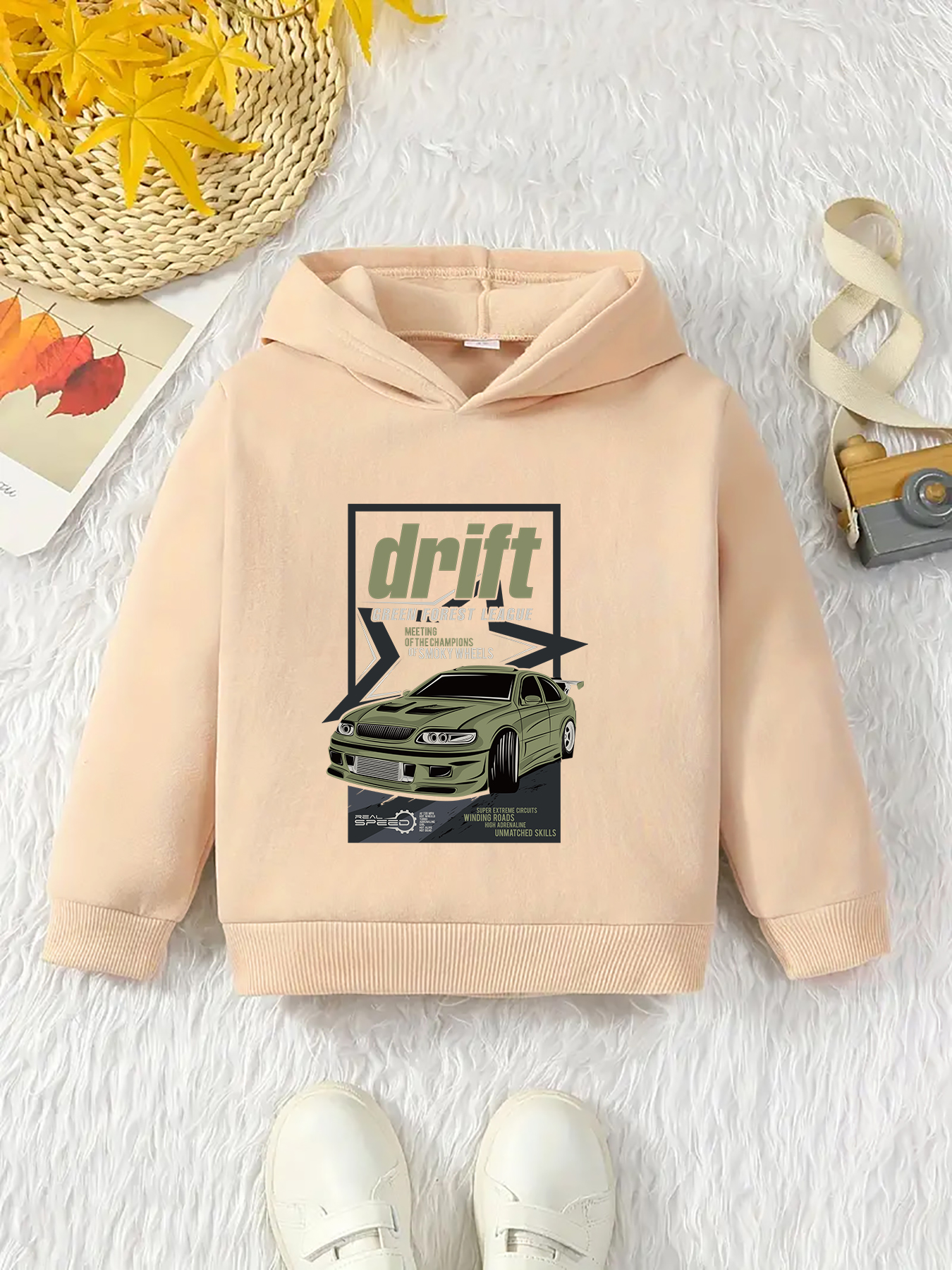 Drift Sweat Capuche Vert Imprim Voiture Enfant Pull Temu