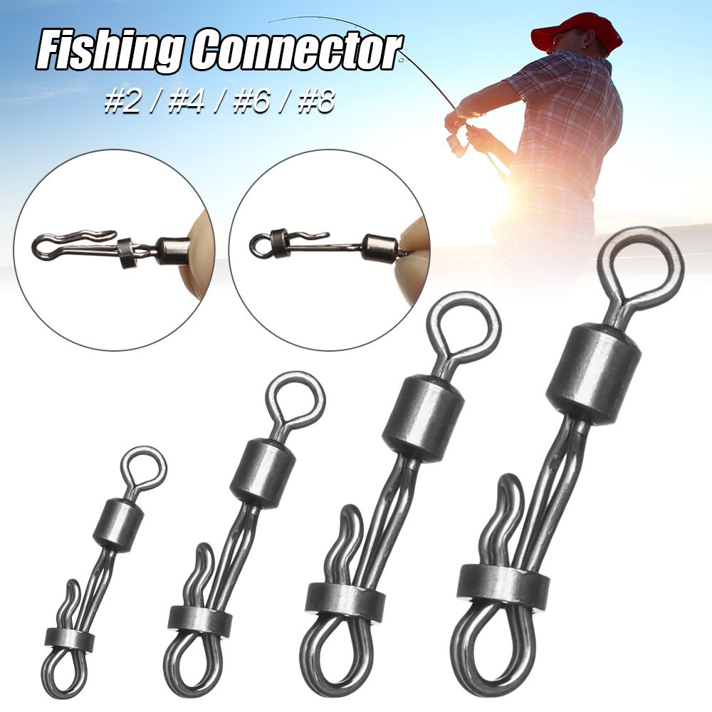 10pcs 8 Shaped Stainless Steel Fishing Swivel With Pin Snap, Quick Change  Fishing Line Connector, Fishing Accessories