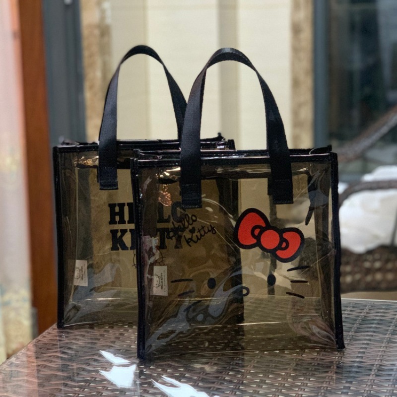 Hello Kitty Bag Y2K New Vintage Brown Women's Bag Cartoon Printed Luxury Handbag Cylinder Bags Korean Versatile Fashion 2023 Baguette Tote Female