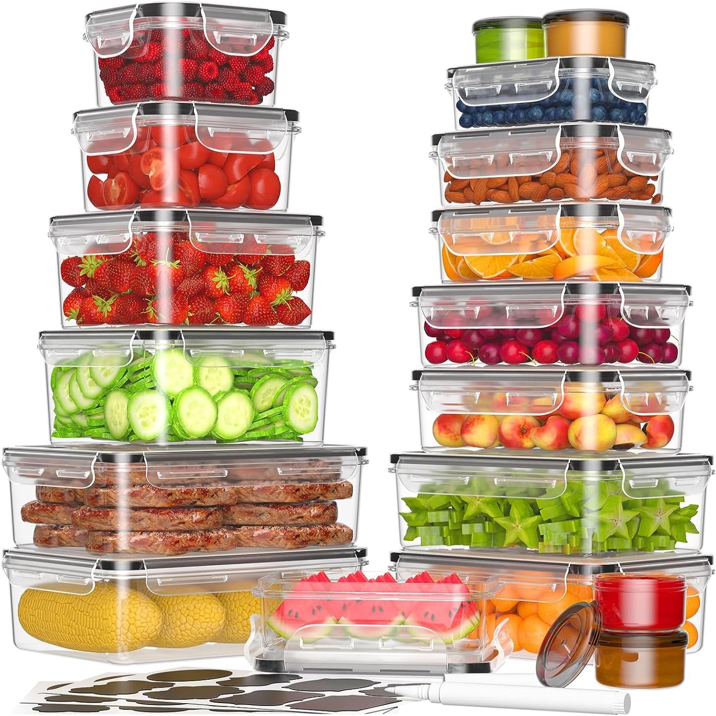 Airtight Food Storage Containers Plastic Bpa Free Pp - Temu