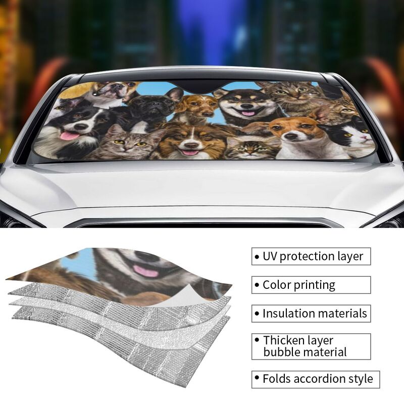 1pc Faltbare Auto Sonnenschutz Windschutzscheibe Tier Katze - Temu