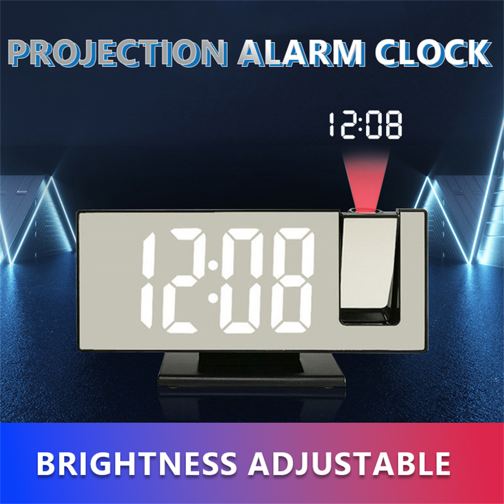 1pc Led デジタル目覚まし時計、投影時計プロジェクター天井時計、輝度