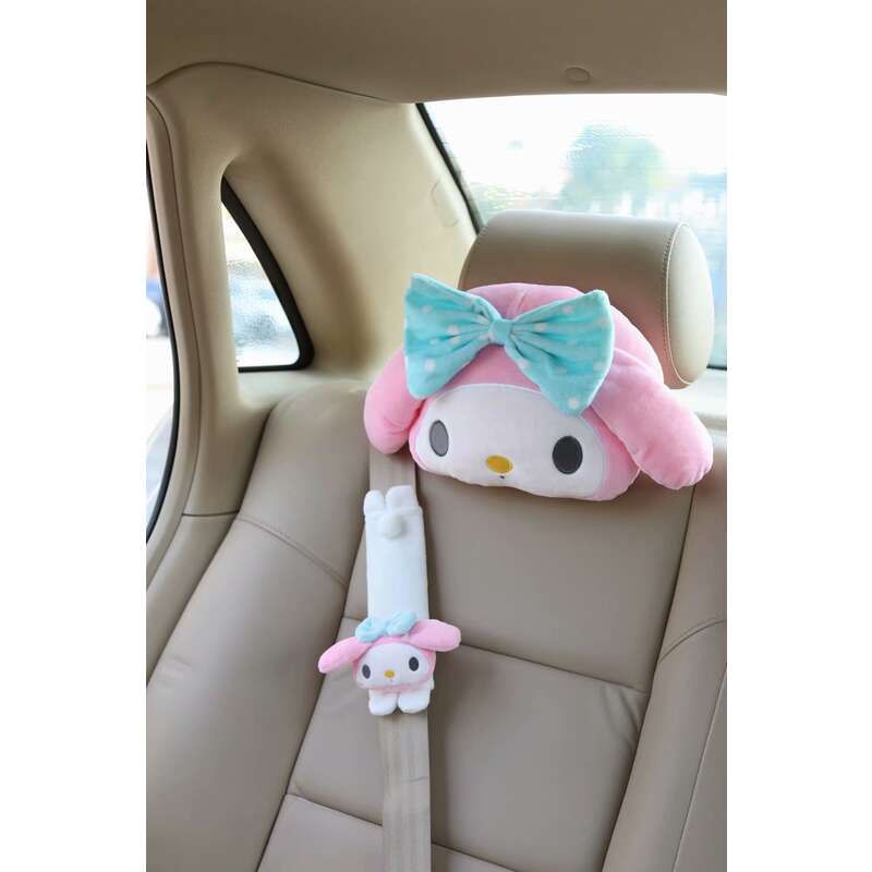 Kuromi Melody Plush Car Headrest Pillow Seatbelt Cover Set Cartoon Cute Car  Accessories Kawaii Soft Car Neck Support Neck Cushion Car Supplies Women  Girlfriend Birthday Gift, Discounts Everyone